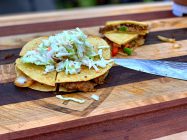 Quesadillas on cutting board
